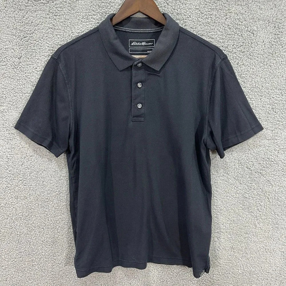 Eddie Bauer Polo Shirt Adult medium gray‎ short sleeve Golf Casual Rugby Mens - Picture 1 of 8